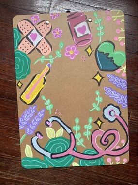 Hand-Painted Floral Medical Clipboard